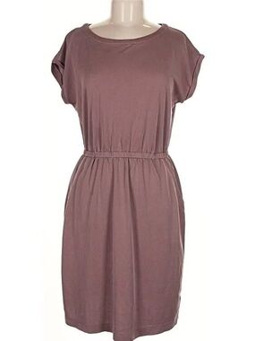 Casual Elastic-Waist Cap-Sleeve Dress - Mauve Nicole Miller New York